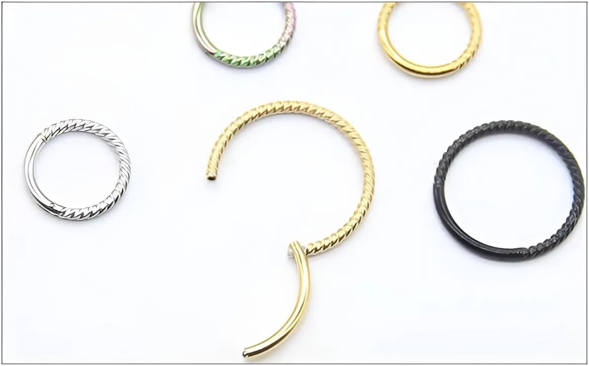 1 PC 16G Silver Diameter 6mm Fashionable Helix Twist Stainless Steel Earring Cartilage Nose Septum Spiral Ring Orbital Hoop Piercing Jewelry