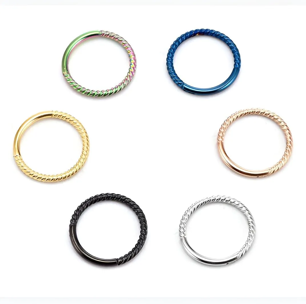 1 PC 16G Silver Diameter 6mm Fashionable Helix Twist Stainless Steel Earring Cartilage Nose Septum Spiral Ring Orbital Hoop Piercing Jewelry