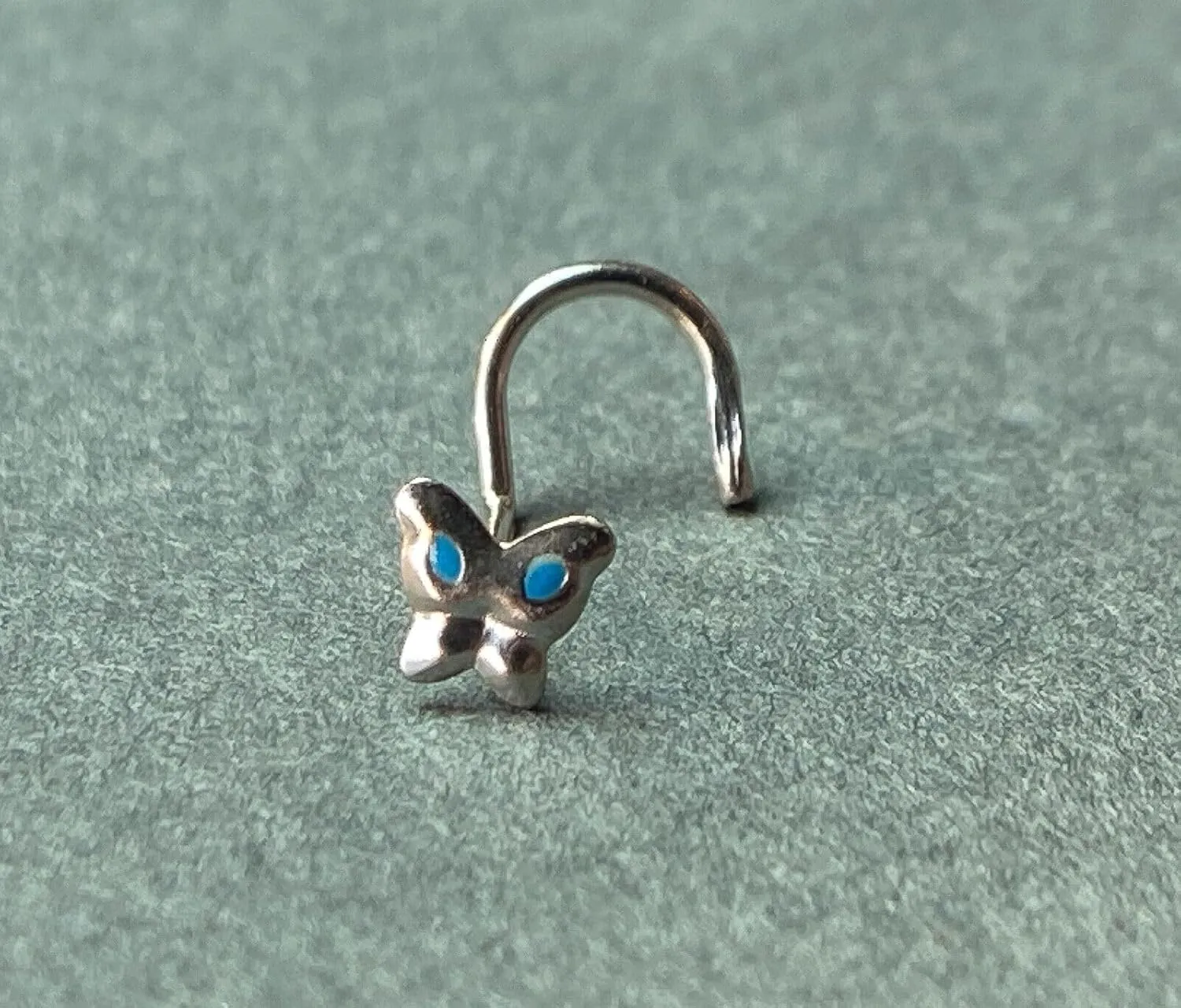 1 Piece Stunning .925 Sterling Silver Butterfly Nose Rings - 20g Stud or Screw - Body Jewelry