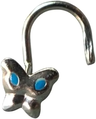 1 Piece Stunning .925 Sterling Silver Butterfly Nose Rings - 20g Stud or Screw - Body Jewelry