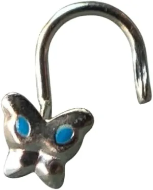 1 Piece Stunning .925 Sterling Silver Butterfly Nose Rings - 20g Stud or Screw - Body Jewelry