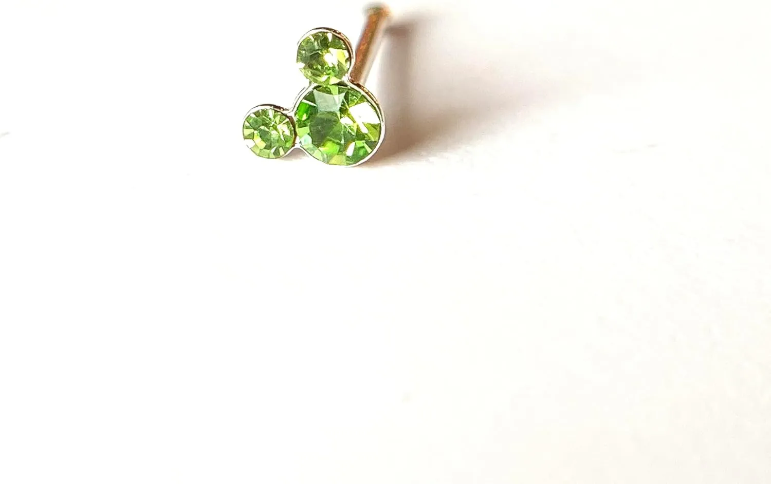 1 Piece Stunning Mouse CZ Gem .925 Sterling Silver Nose Stud Ring - Minnie Mickey - 20g - Body Jewelry
