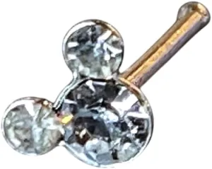 1 Piece Stunning Mouse CZ Gem .925 Sterling Silver Nose Stud Ring - Minnie Mickey - 20g - Body Jewelry
