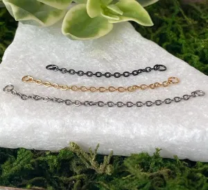 1 Piece Stunning Solid Titanium Connector Chain Nose Ring - Bridge - Helix - Cartilage Connecter - Body Jewelry