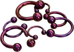 1 Piece Stunning Titanium Anodized Circular Barbell Horseshoe Septum, Eyebrow, Nipple Ring - Body Jewelry