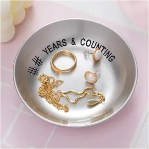 10 Year Anniversary Tin for Her Him - Wedding Tin Jewelry Ring Holder Dish, 10 Year Anniversary Tin Gifts for Wife, Couple, Parents, Friend Her Him