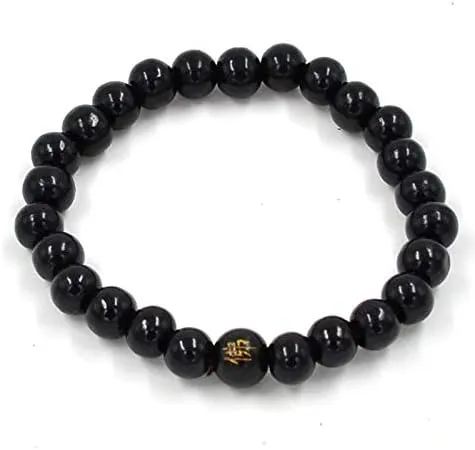 108 Beads 8mm Natural Sandalwood Buddhist Buddha Wood Prayer Beaded Knot black ebony Men Bracelets & Bangles for Women (6 black)