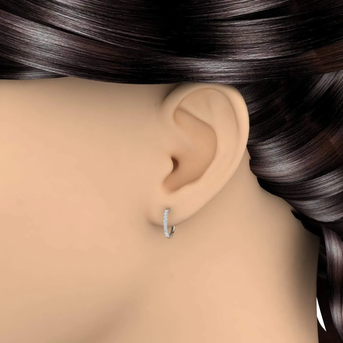 1/4 to 1 Carat (ctw) Round White Diamond Ladies Hoop Earrings in 14K Gold (I1-I2 Clarity)
