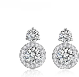 14K Gold 3cttw Diamond Stud Earrings for Women,VVS1 D-Color, Birthday Gift for Mom