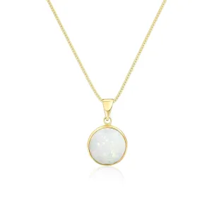 14K Gold Opal Necklace for Women - Solid Gold Necklaces - Gold Pendant Necklace - Gold Statement Necklace for Women - Opal Pendant Necklace - Anniversary Gifts for Wife - Opal Jewelry
