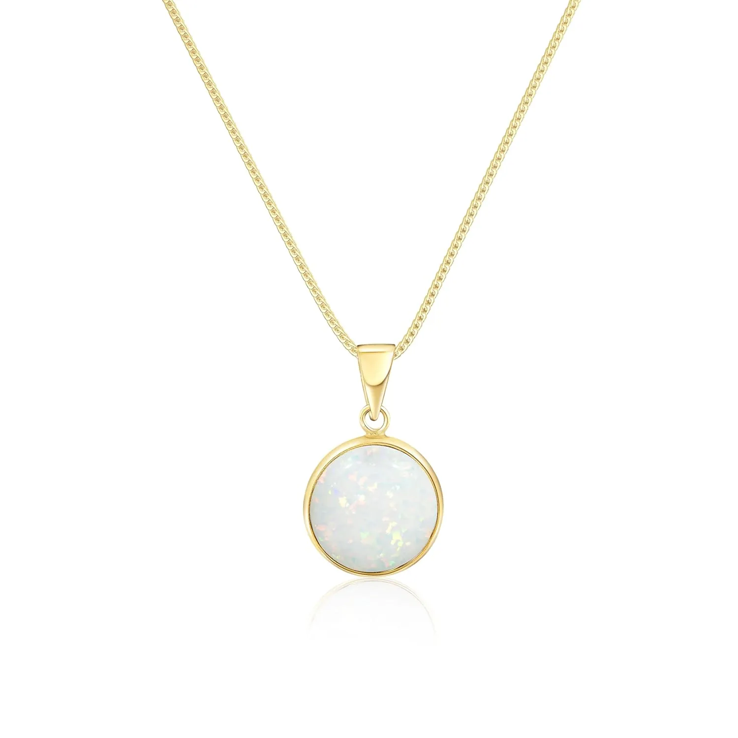 14K Gold Opal Necklace for Women - Solid Gold Necklaces - Gold Pendant Necklace - Gold Statement Necklace for Women - Opal Pendant Necklace - Anniversary Gifts for Wife - Opal Jewelry