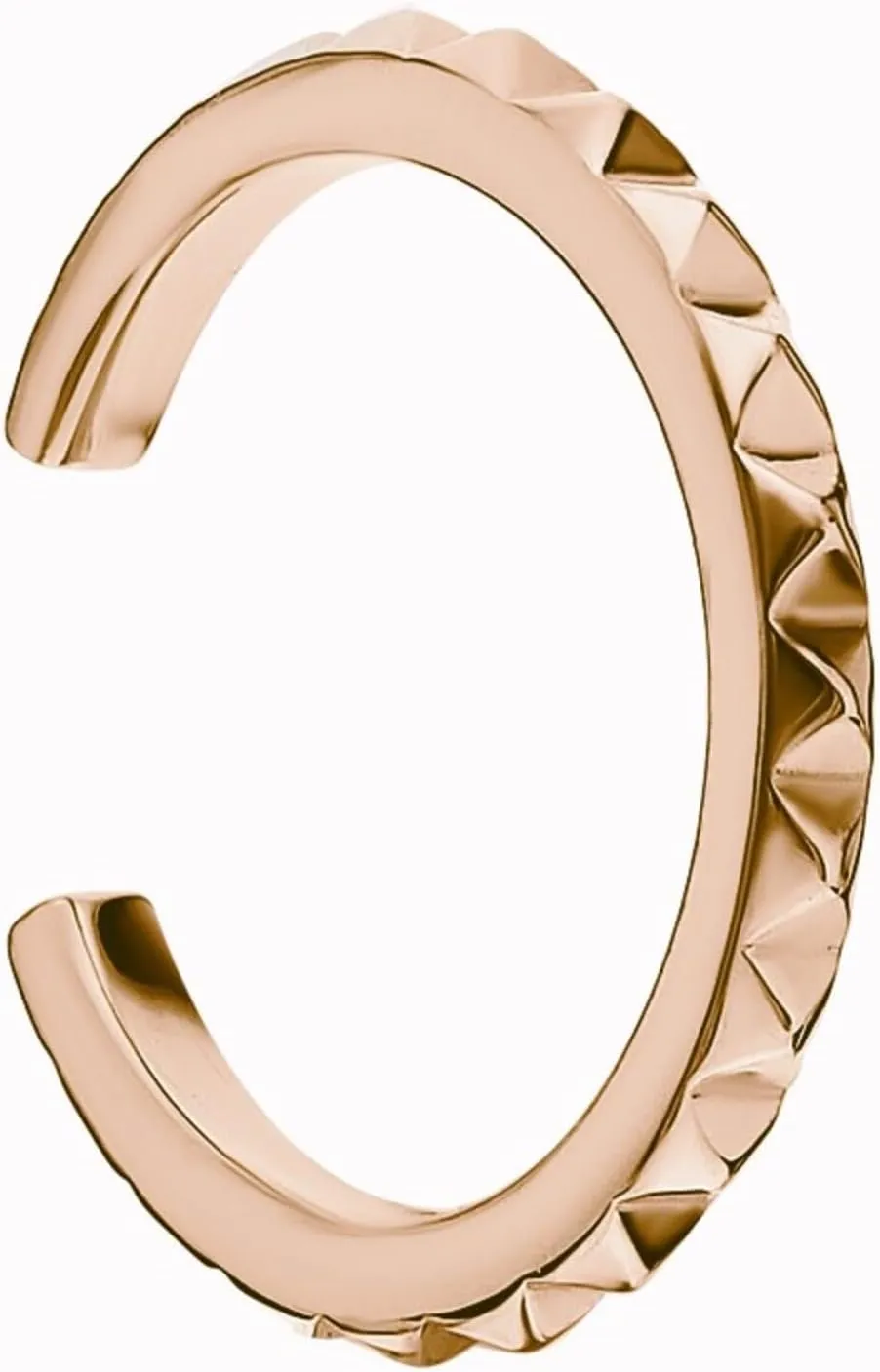 14k Gold Spike Wrap Ear Cuff;Bold Pyramid Single Cartilage Cuff, Fashion Jewelry Gift for Her.
