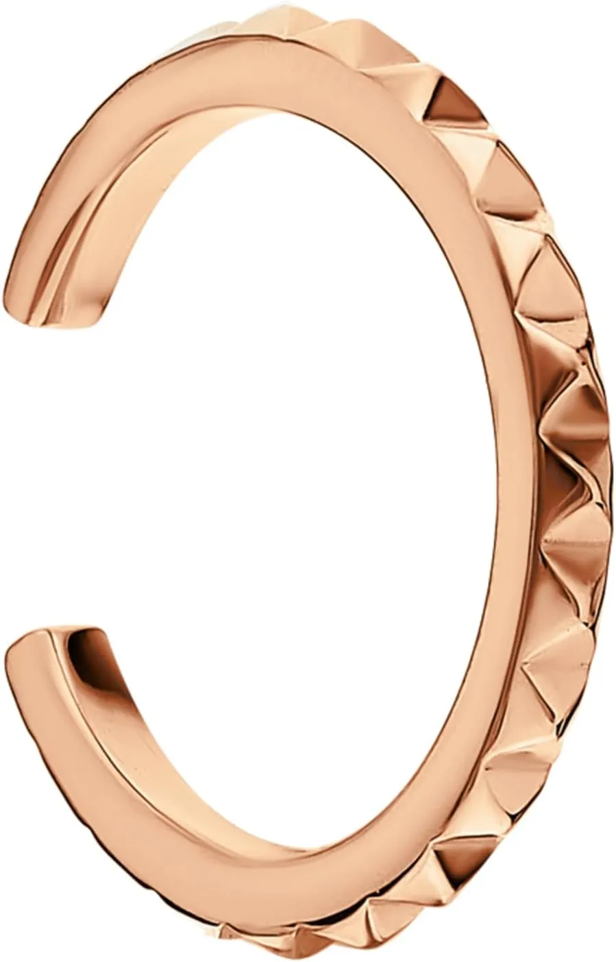 14k Gold Spike Wrap Ear Cuff;Bold Pyramid Single Cartilage Cuff, Fashion Jewelry Gift for Her.