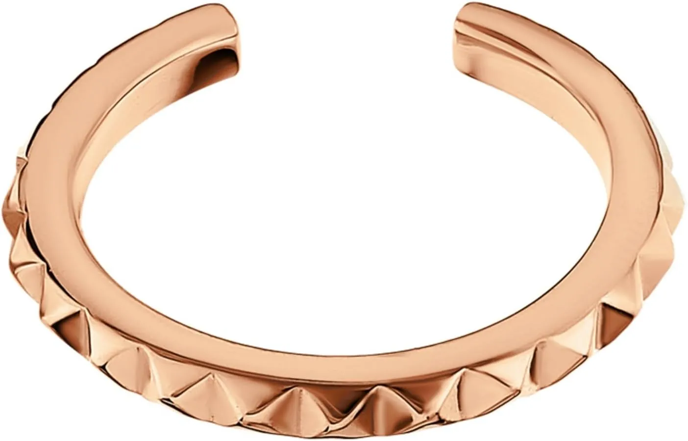 14k Gold Spike Wrap Ear Cuff;Bold Pyramid Single Cartilage Cuff, Fashion Jewelry Gift for Her.