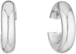 15mm Thick Tubular Cuff Earrings - 14K White Gold - by Dazyle