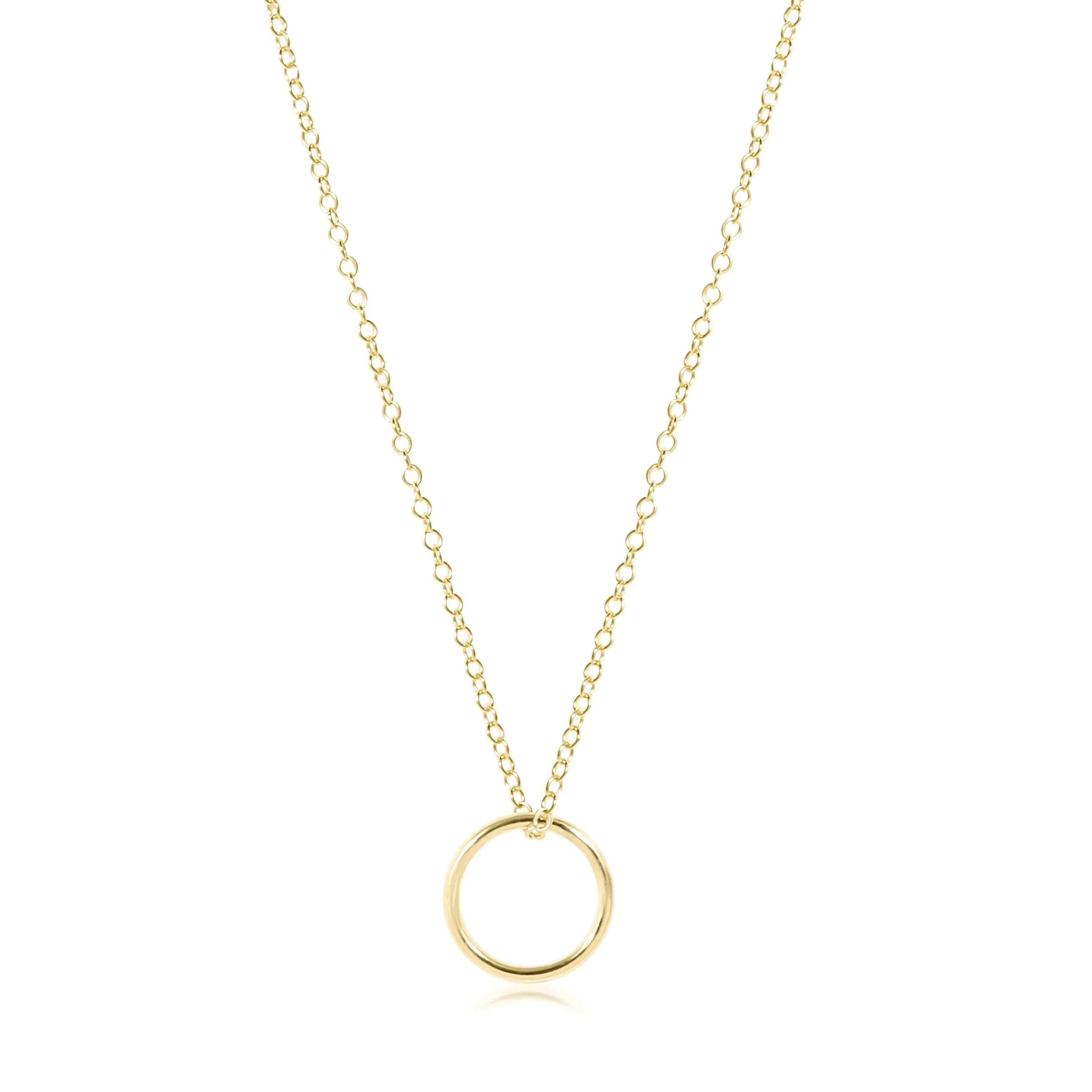 16" Halo Gold Charm Necklace