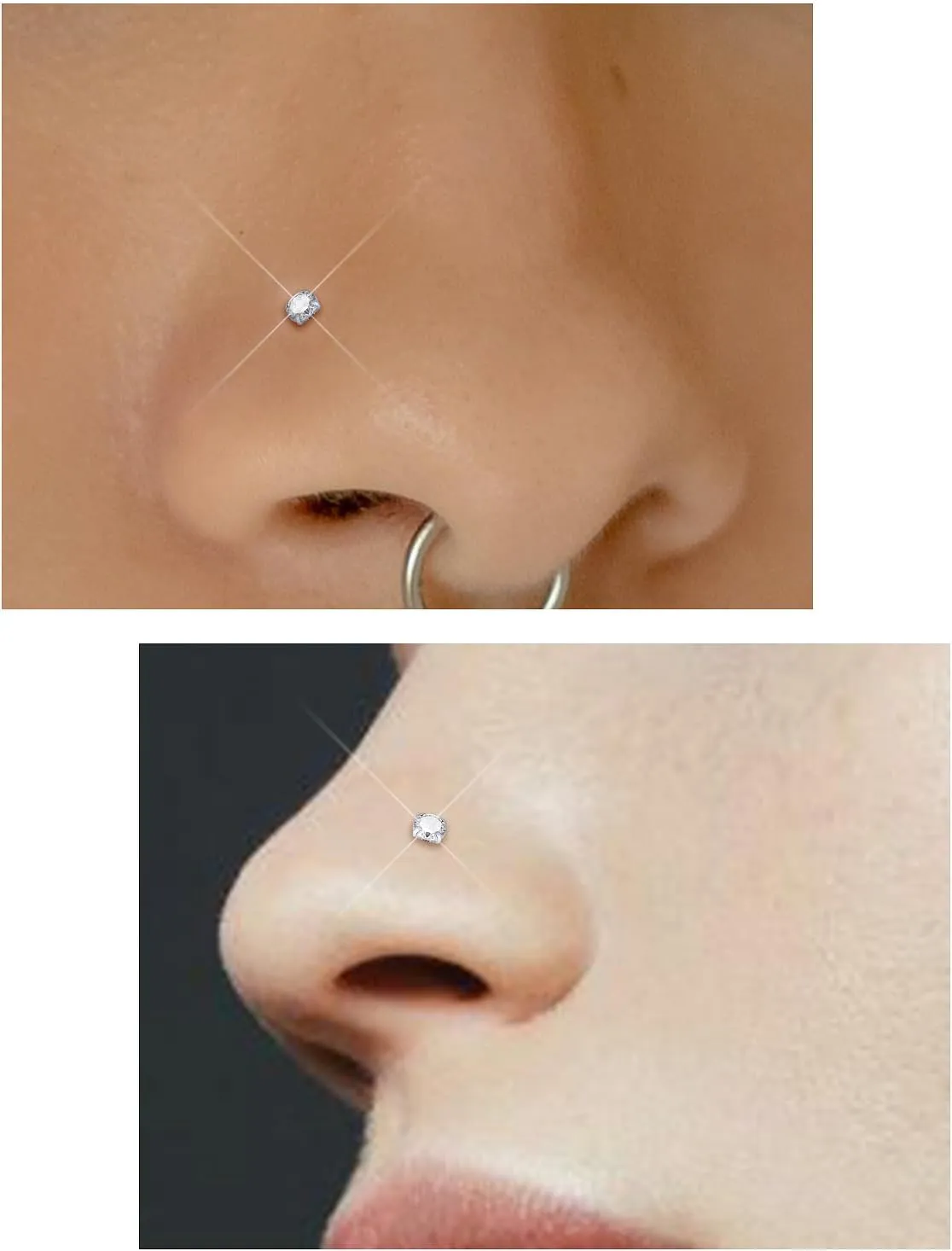 18G 20G Straight Nose Rings Stud Surgical Stainless Steel Nose Studs Cute Nose Ring Stud 20 Gauge 18 Gauge Nose Piercing Jewelry For Women Men Body Piercing Jewelry 1.5Mm 2Mm 2.5Mm 3Mm