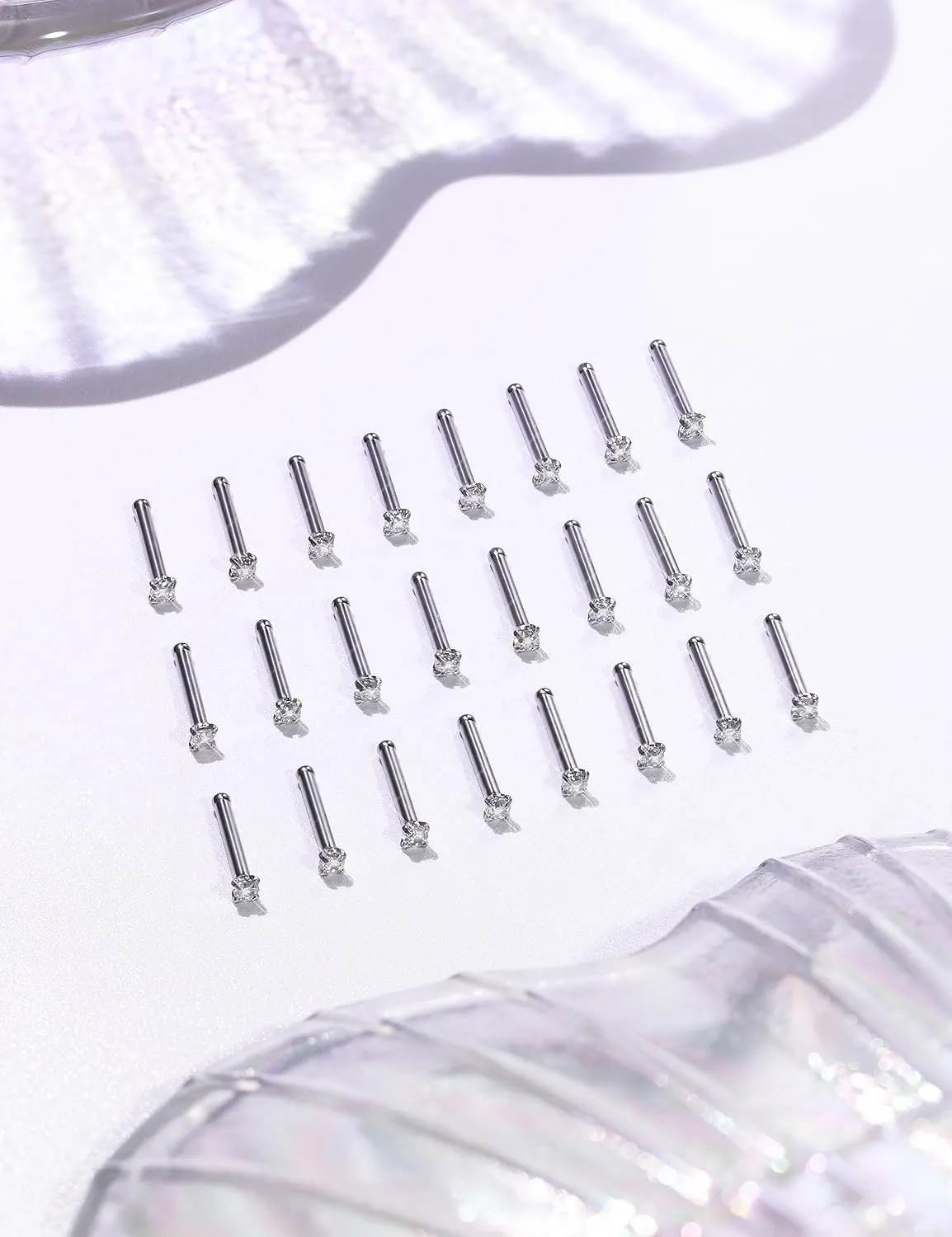18G 20G Straight Nose Rings Stud Surgical Stainless Steel Nose Studs Cute Nose Ring Stud 20 Gauge 18 Gauge Nose Piercing Jewelry For Women Men Body Piercing Jewelry 1.5Mm 2Mm 2.5Mm 3Mm