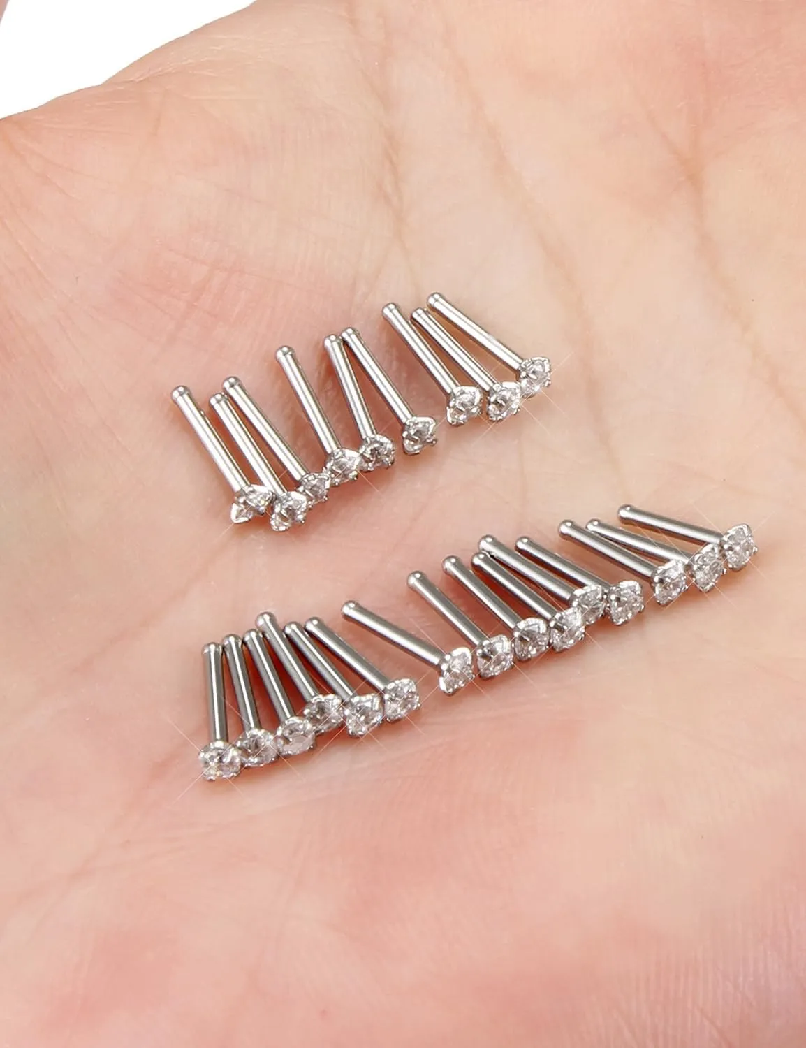 18G 20G Straight Nose Rings Stud Surgical Stainless Steel Nose Studs Cute Nose Ring Stud 20 Gauge 18 Gauge Nose Piercing Jewelry For Women Men Body Piercing Jewelry 1.5Mm 2Mm 2.5Mm 3Mm