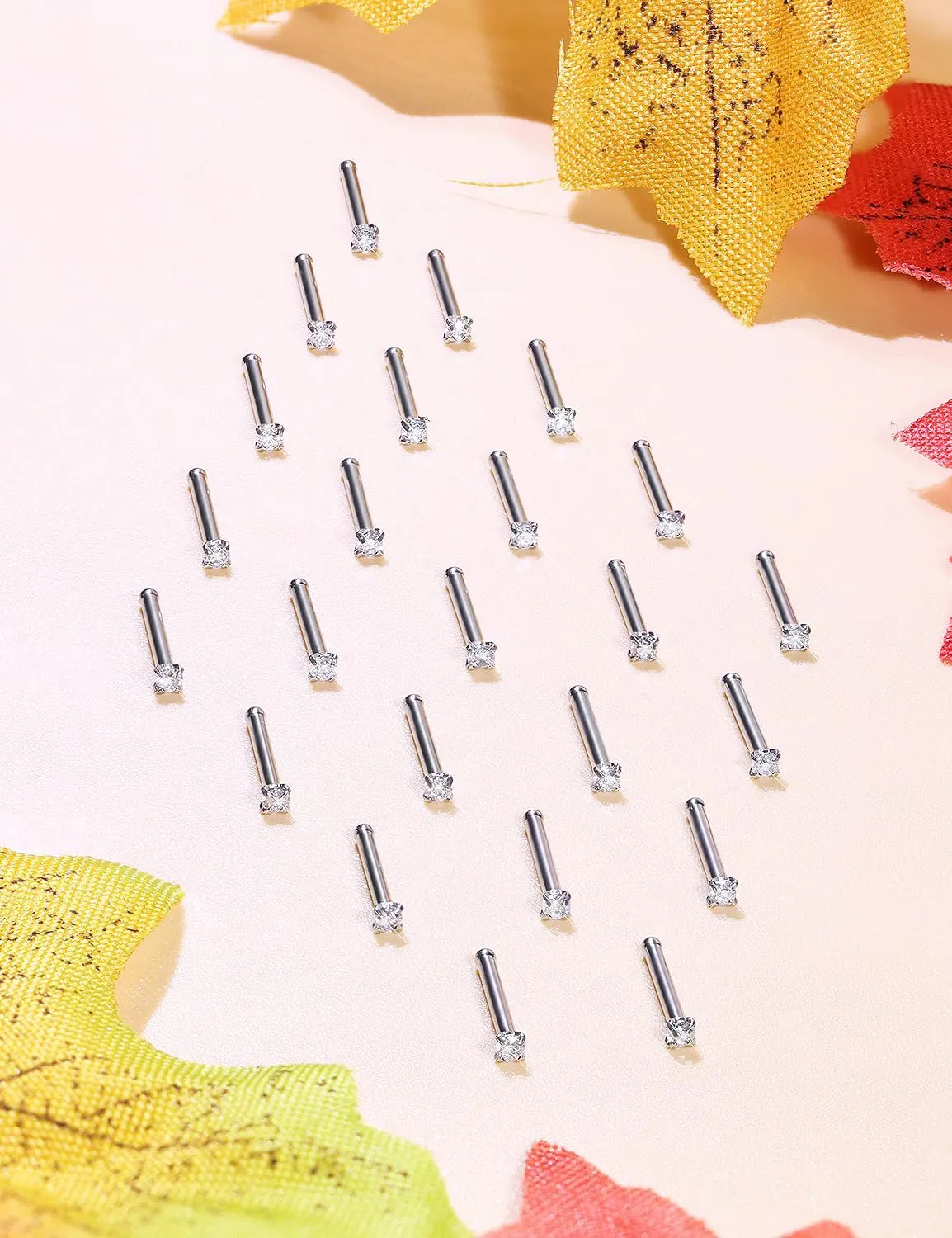 18G 20G Straight Nose Rings Stud Surgical Stainless Steel Nose Studs Cute Nose Ring Stud 20 Gauge 18 Gauge Nose Piercing Jewelry For Women Men Body Piercing Jewelry 1.5Mm 2Mm 2.5Mm 3Mm
