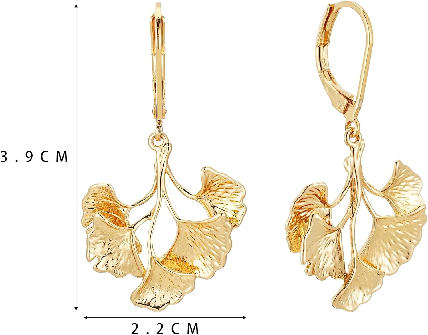 18K Gold Gold Statement Earrings for Women Leaf Drop Dangle EarringsLong Hanging Earrings Large Geometric Dangle Earrings Bohemian Earrings