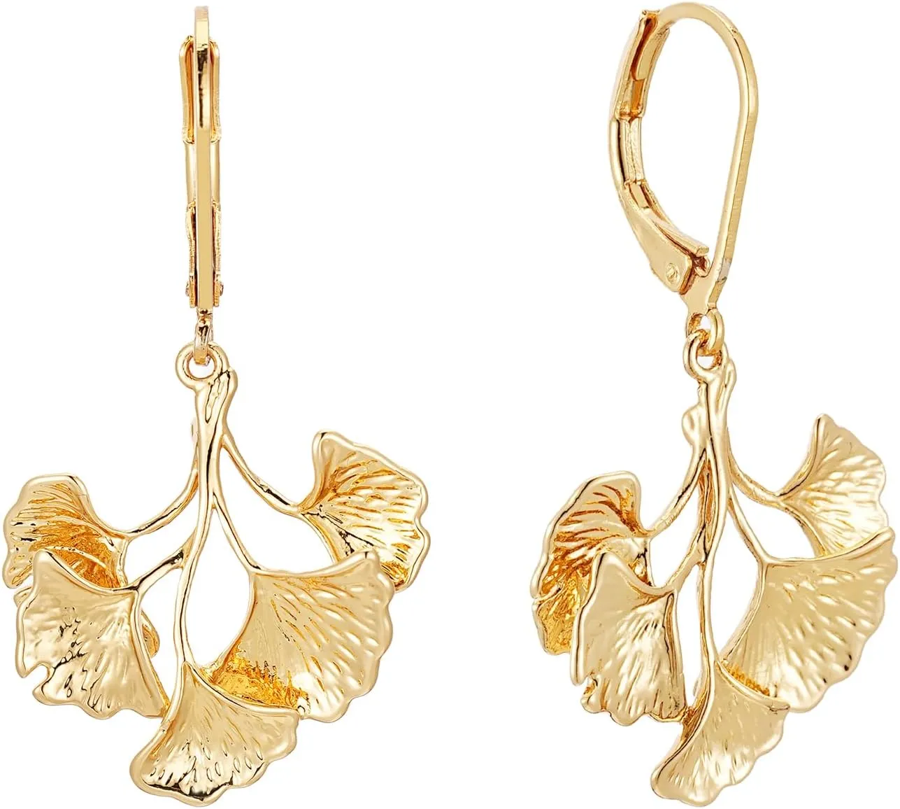 18K Gold Gold Statement Earrings for Women Leaf Drop Dangle EarringsLong Hanging Earrings Large Geometric Dangle Earrings Bohemian Earrings