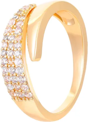 18k Gold Plated Diamond Ring for Women Dainty Statement Fashion Ring Stainless Steel Adjustable Rings Jewelry