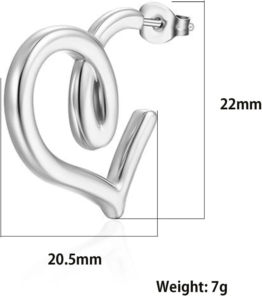 18K Gold Plated Geometric Hoop Stud Earrings Modern Twist Loop Dangle Minimalist Statement Jewelry for Women, Hypoallergenic Stainless Steel Lightweight Gift for Party Casual