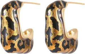 18K Gold Plated Leopard Earrings Stud for Women Lightweight Vintage Leopard Earrings Geometric Stud Earrings Hypoallergenic Fashion Jewelry Gifts