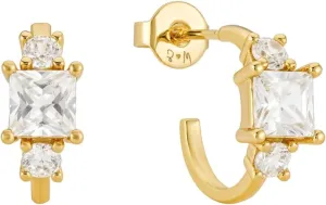 18K Gold Plated Sparkly Hoop Earrings for Women  Chunky Gold Hoops with White Zircon  Hypoallergenic, Non-Tarnish Sterling Silver Post  Elegant Jewelry Gift for Her by Malibu Sunday