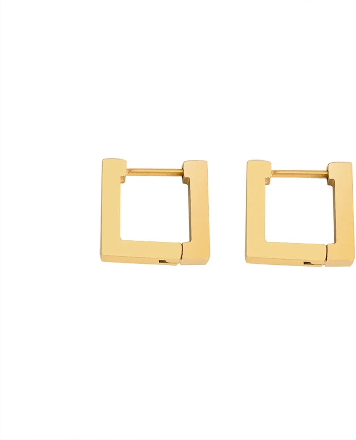 18K Gold Plated Titanium U Shaped Earrings, Non Fading Ear Studs, Light Luxury Jewelry for Women, 1.3cm