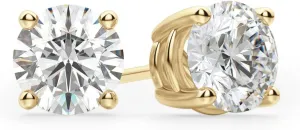 1Ct Round Cut Diamond Stud Earrings 14K Gold Plated