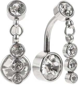 2 pcs Rhinestone Belly Button Rings for Women Navel Piercing Jewelry Fashionable Belly Button Accessories for Parties and