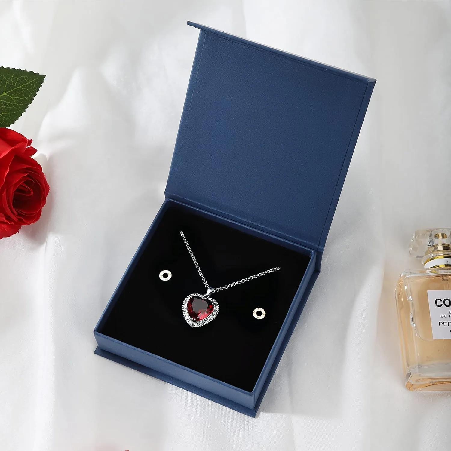 20 Pack Jewelry Gift Boxes Necklace Earring Ring Box Gift Box with Cotton Filled and Lids,Jewelry Box Gift Boxes 3.9x3.9x1.1inch (Blue)