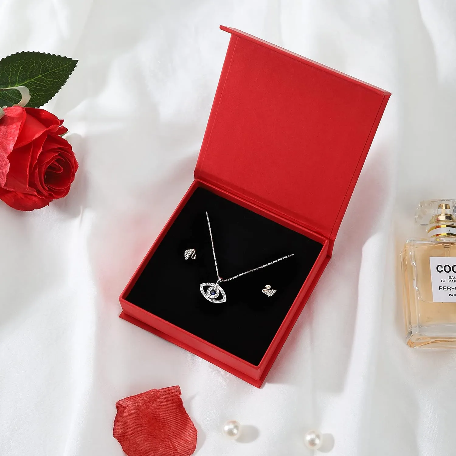 20 Pack Jewelry Gift Boxes Necklace Earring Ring Box Gift Box with Cotton Filled and Lids,Jewelry Box Gift Boxes 3.9x3.9x1.1inch (Red)