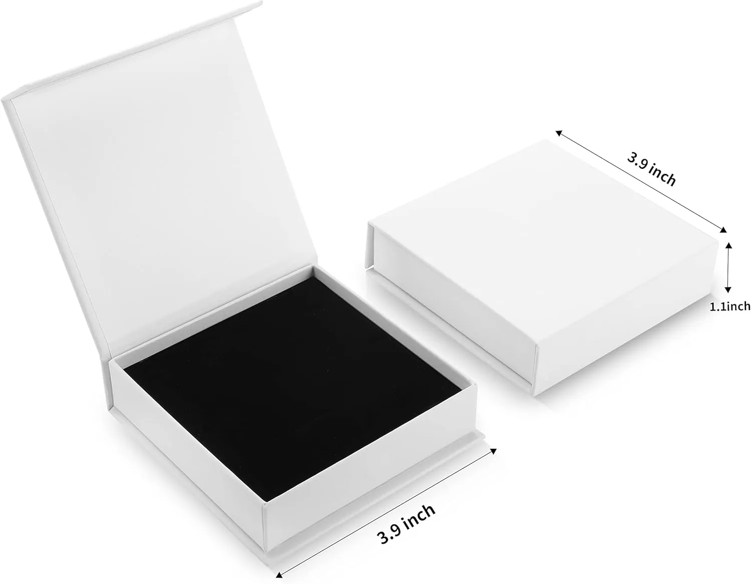 20 Pack Jewelry Gift Boxes Necklace Earring Ring Box Gift Box with Cotton Filled and Lids,Jewelry Box Gift Boxes 3.9x3.9x1.1inch (White)