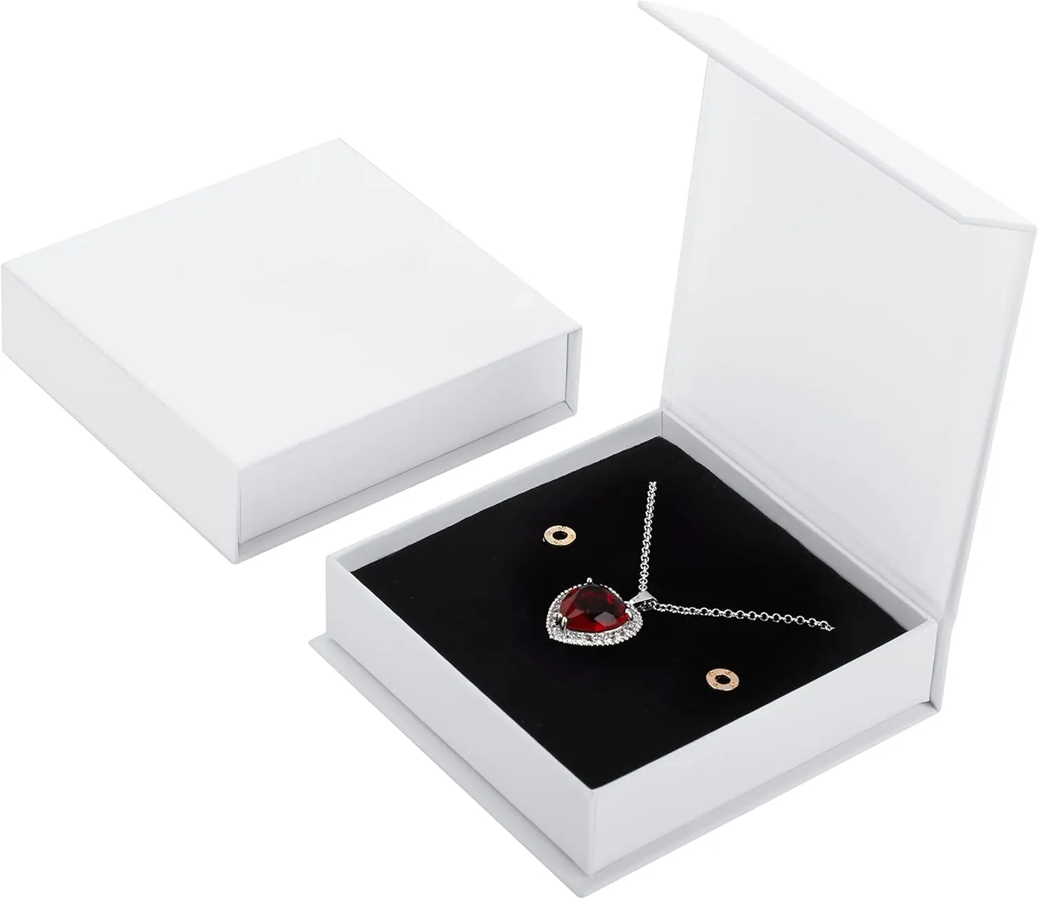 20 Pack Jewelry Gift Boxes Necklace Earring Ring Box Gift Box with Cotton Filled and Lids,Jewelry Box Gift Boxes 3.9x3.9x1.1inch (White)