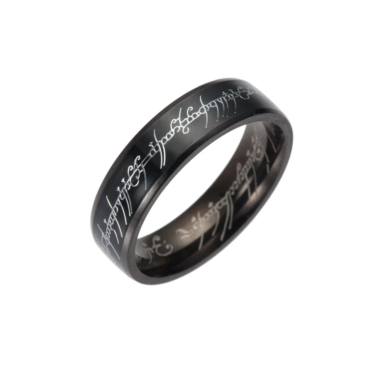 2017 New Magic Titanium Rings with Gold Plating and Black Sticker for Men and Women