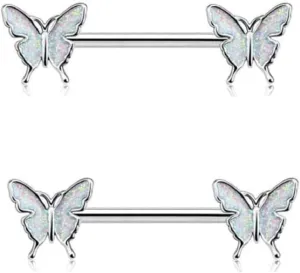 2022 Charm Butterfly Nipple Barbell 14g Colorful Charming Nipple Piercing Animals Jewelry Nipple Ring Bar Body Piercing Jewelry for Women