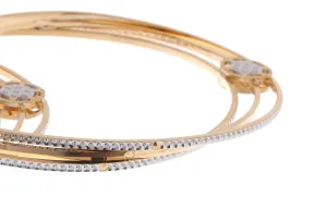 22ct Gold Bangle with Rhodium Design B-6929