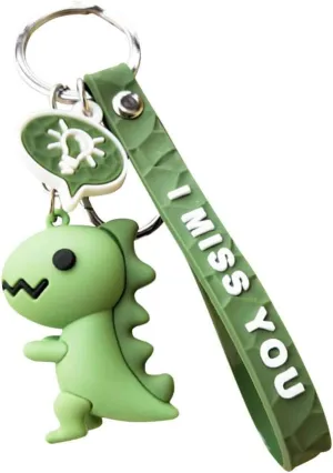 2Pcs Dinosaur Keychain Cartoon KeyChain - Cute Key Ring Dinosaur Keyring for Kids Car Backpack Handbag Pendant Goodie Bag Christmas Present