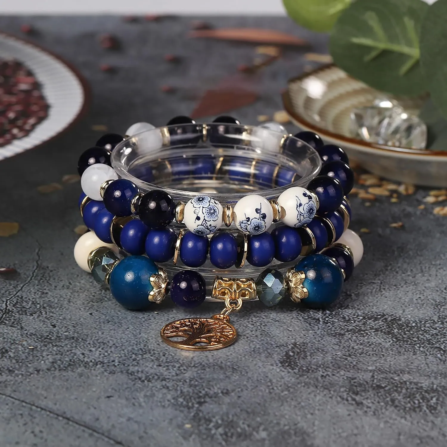 3PCS Tree of Life Bohemian Stretch Bracelets Suitable for Women Most Wrists Jewelry Gifts