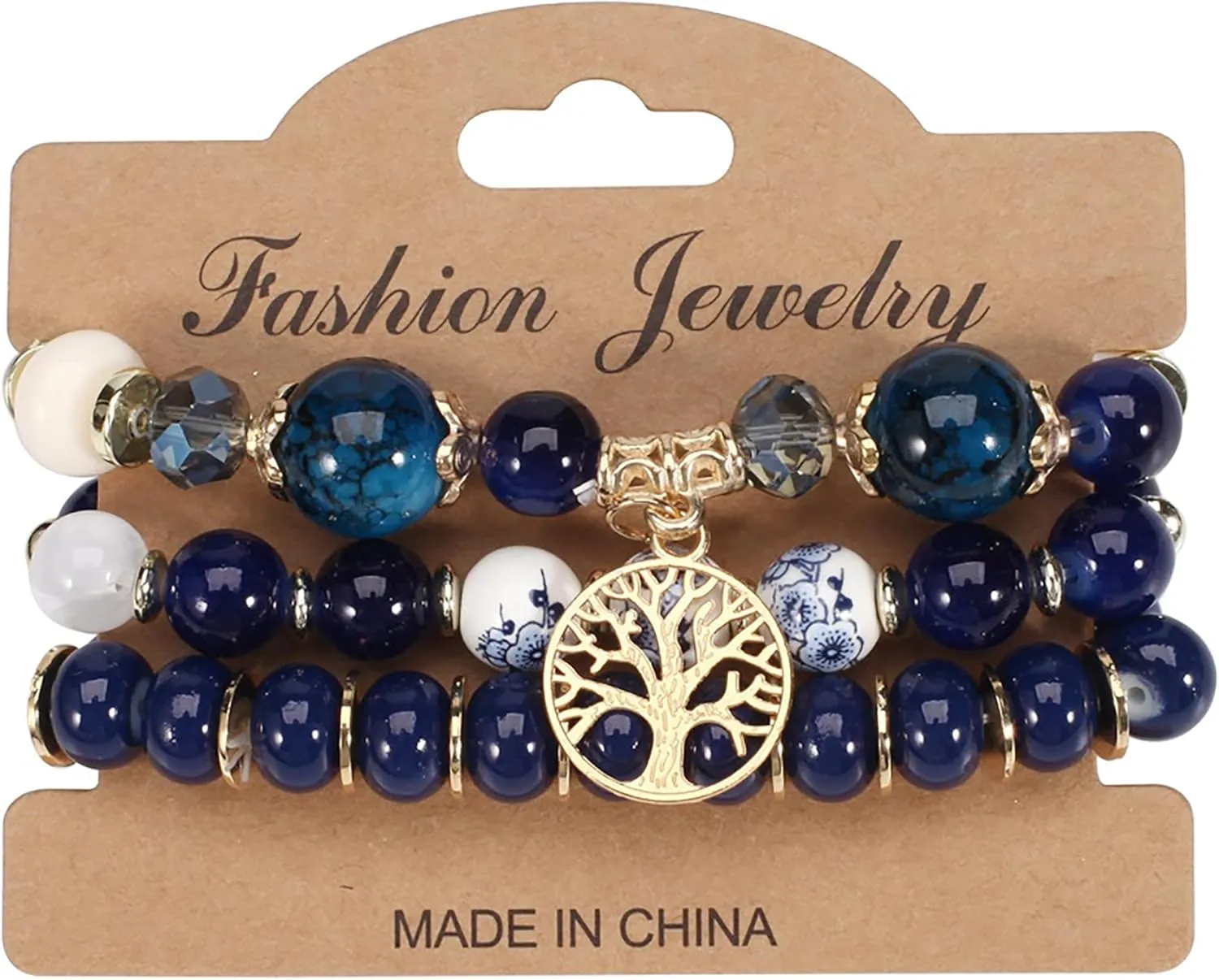 3PCS Tree of Life Bohemian Stretch Bracelets Suitable for Women Most Wrists Jewelry Gifts
