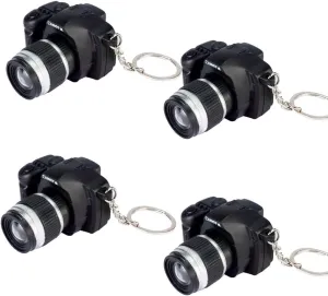 4 Pcs Camera Keychain with Sound, Key Ring Decor Bag Wallet Pendant, Women's Keyrings & Keychains Key Chain Pendant Creative Gift Key Chain Decorative Car Keychains Car Accessories