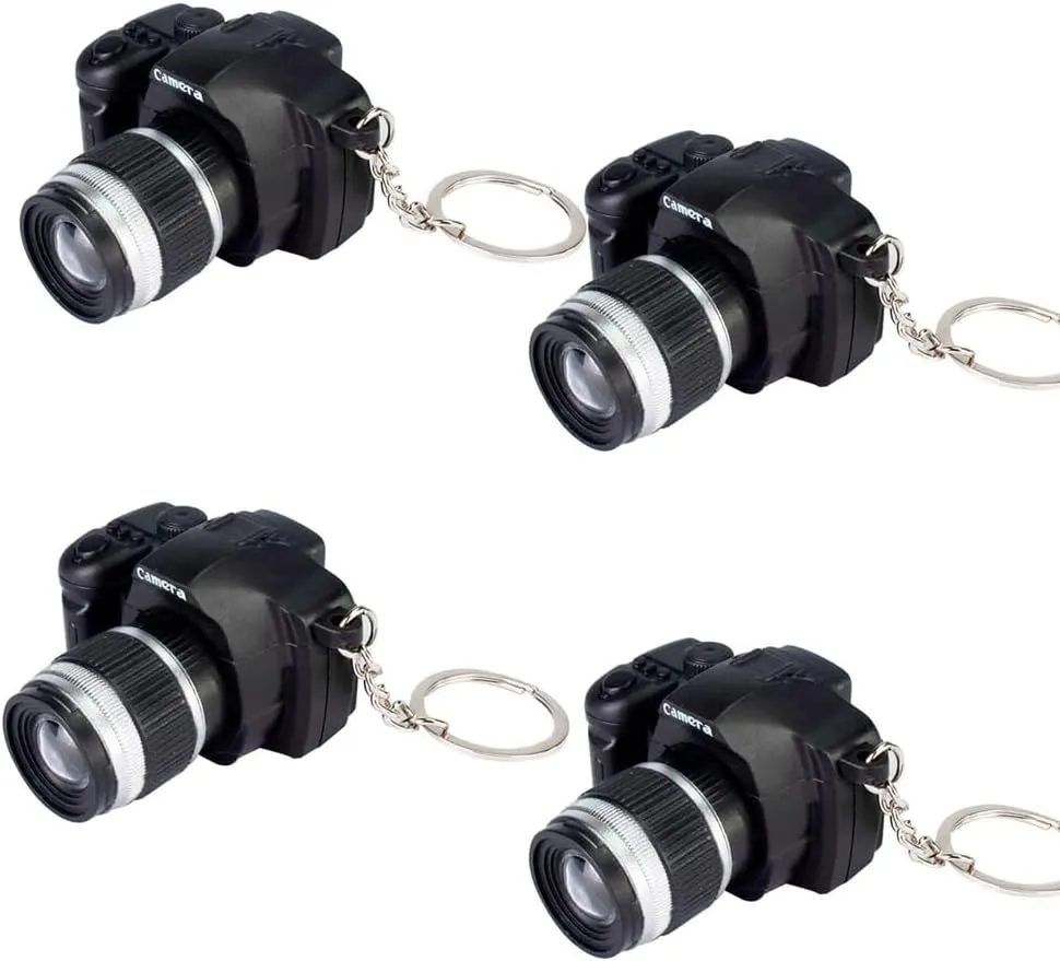 4 Pcs Camera Keychain with Sound, Key Ring Decor Bag Wallet Pendant, Women's Keyrings & Keychains Key Chain Pendant Creative Gift Key Chain Decorative Car Keychains Car Accessories