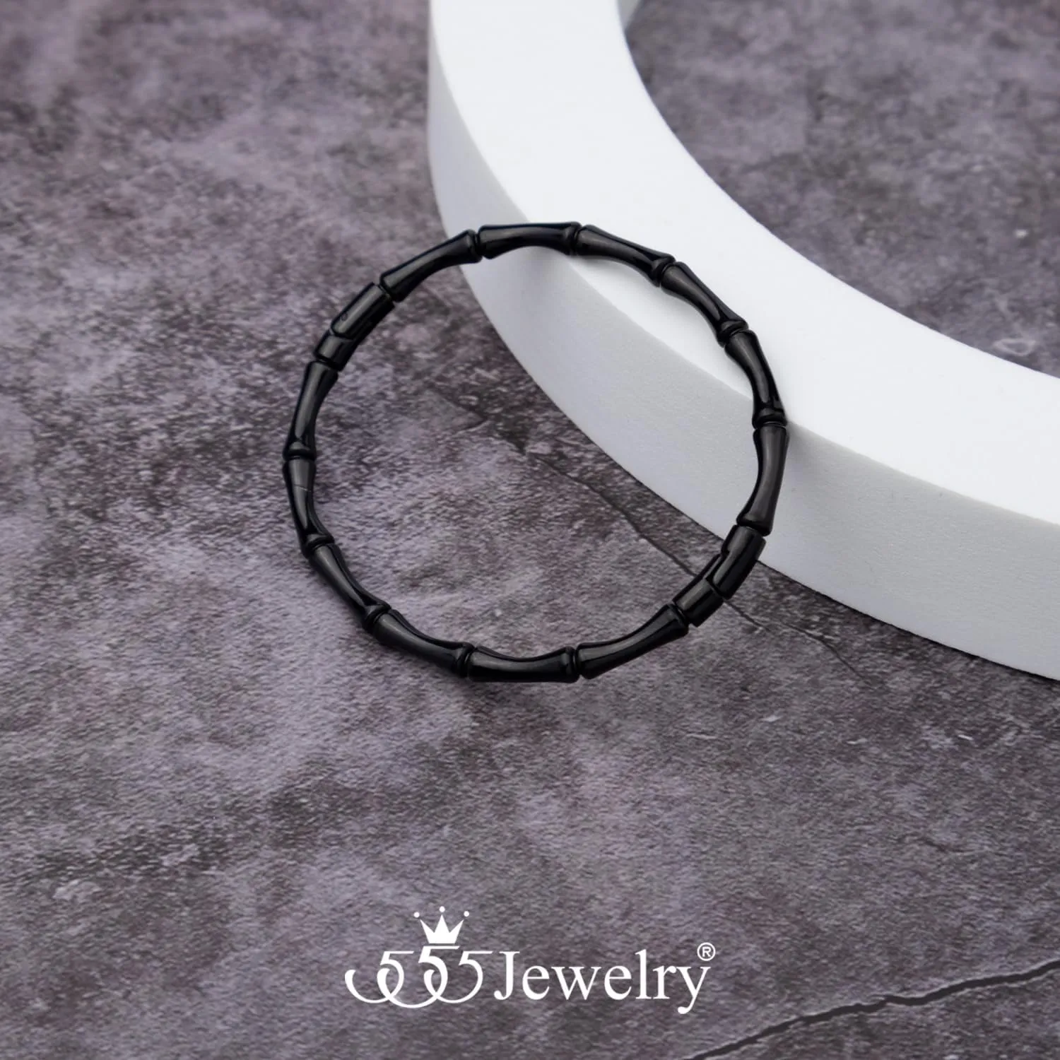 555Jewelry Stainless Steel Beaded Bracelets for Women 4mm Thick Classic Ball Bead Bracelet Simple Plain Bangle Bracelet for Men