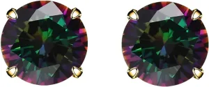 5A Stunning Rainbow Rose Gold Black Hypoallergenic Quartz Stone Surgical 316L Stainless Steel,Hypoallergenic Tragus Cartilage Sleeper Earrings,Earring Stud Gift Box,Men Women Womens Mens