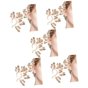 5pcs Fashionable Silver Cartilage Earrings Wrap Around Clip Earring for Women Ear Cuff