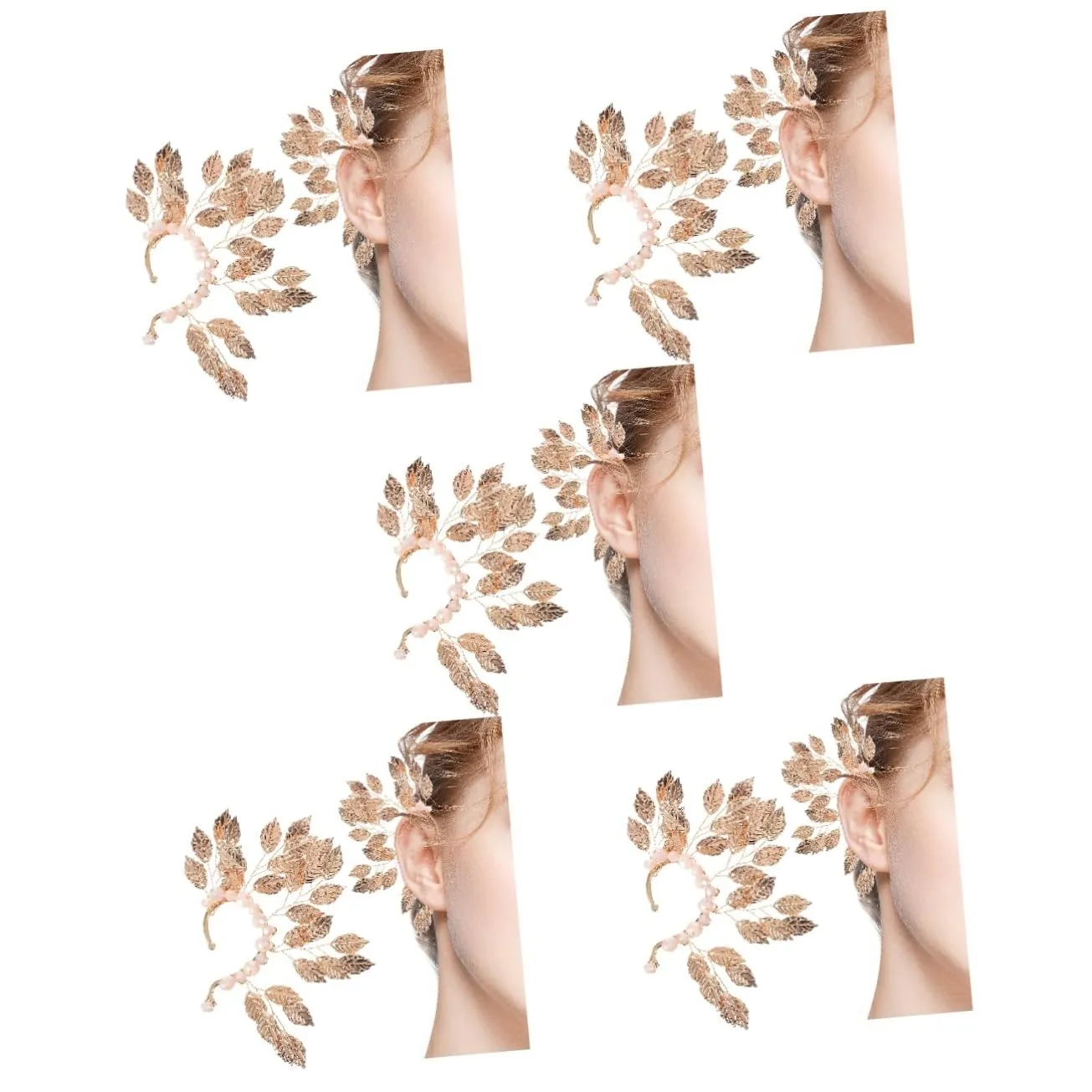 5pcs Fashionable Silver Cartilage Earrings Wrap Around Clip Earring for Women Ear Cuff
