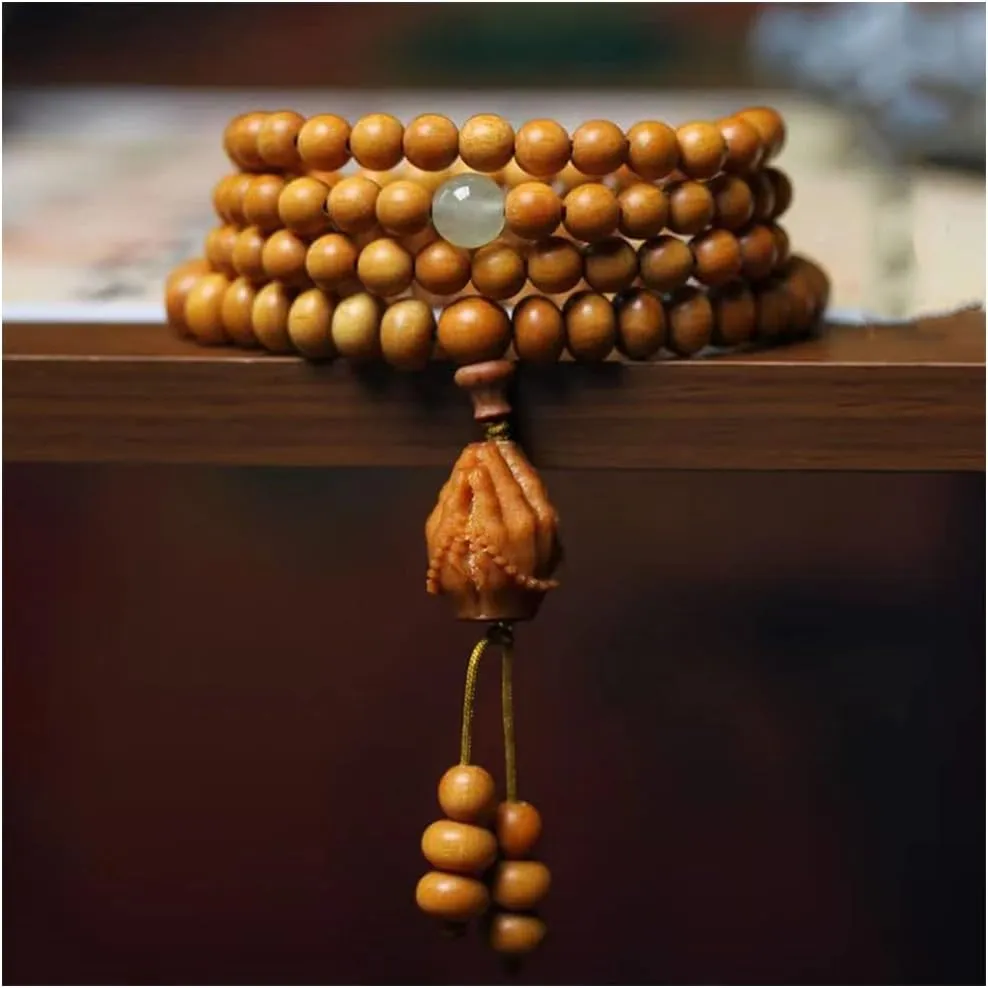6Mm Teak Beaded Multi-Circle Bracelet Trend Wooden Buddha Beads Prayer Bracelet for Men Women Charming Jewelry Gifts